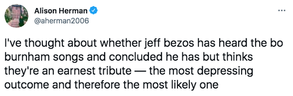 tweet about bo burnham jeff bezos song