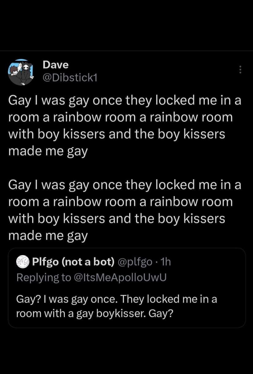 Gay version of the I was crazy once poem